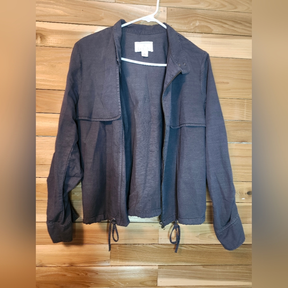Caslon Charcoal Utility Jacket Size M